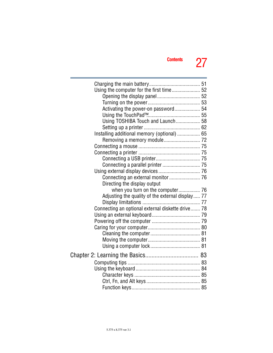 Toshiba A45 User Manual | Page 27 / 277