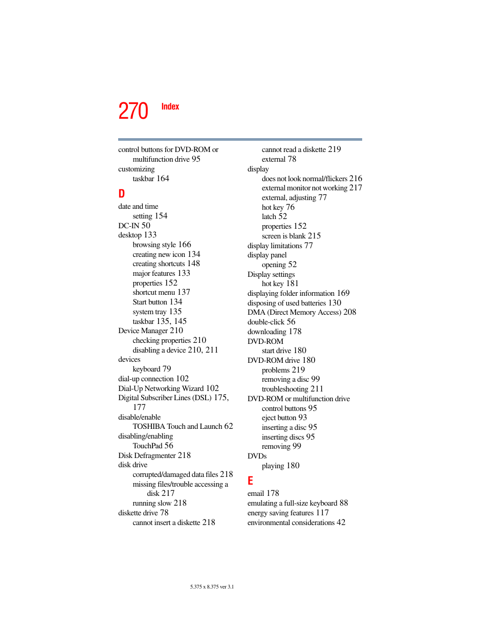 Toshiba A45 User Manual | Page 270 / 277