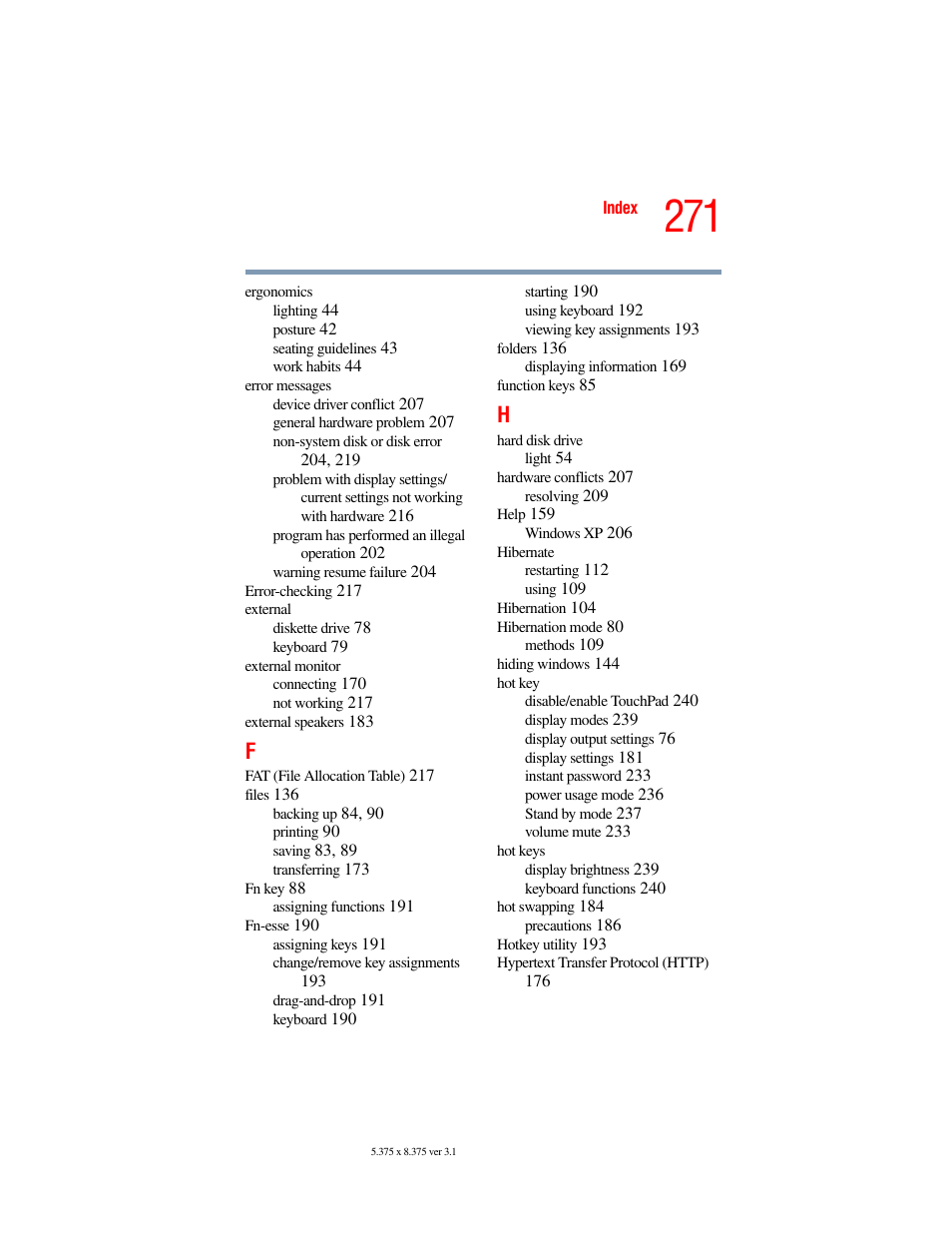 Toshiba A45 User Manual | Page 271 / 277