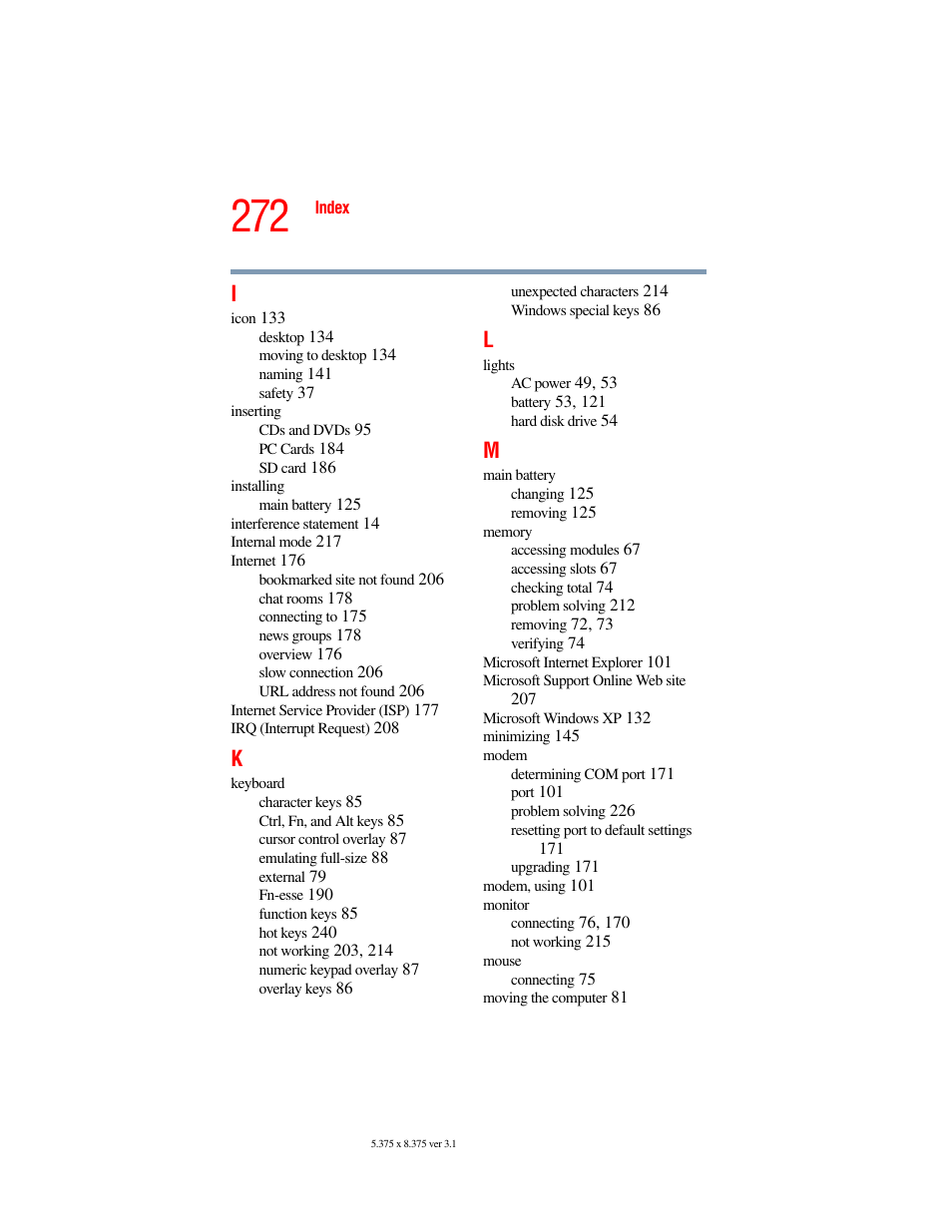 Toshiba A45 User Manual | Page 272 / 277