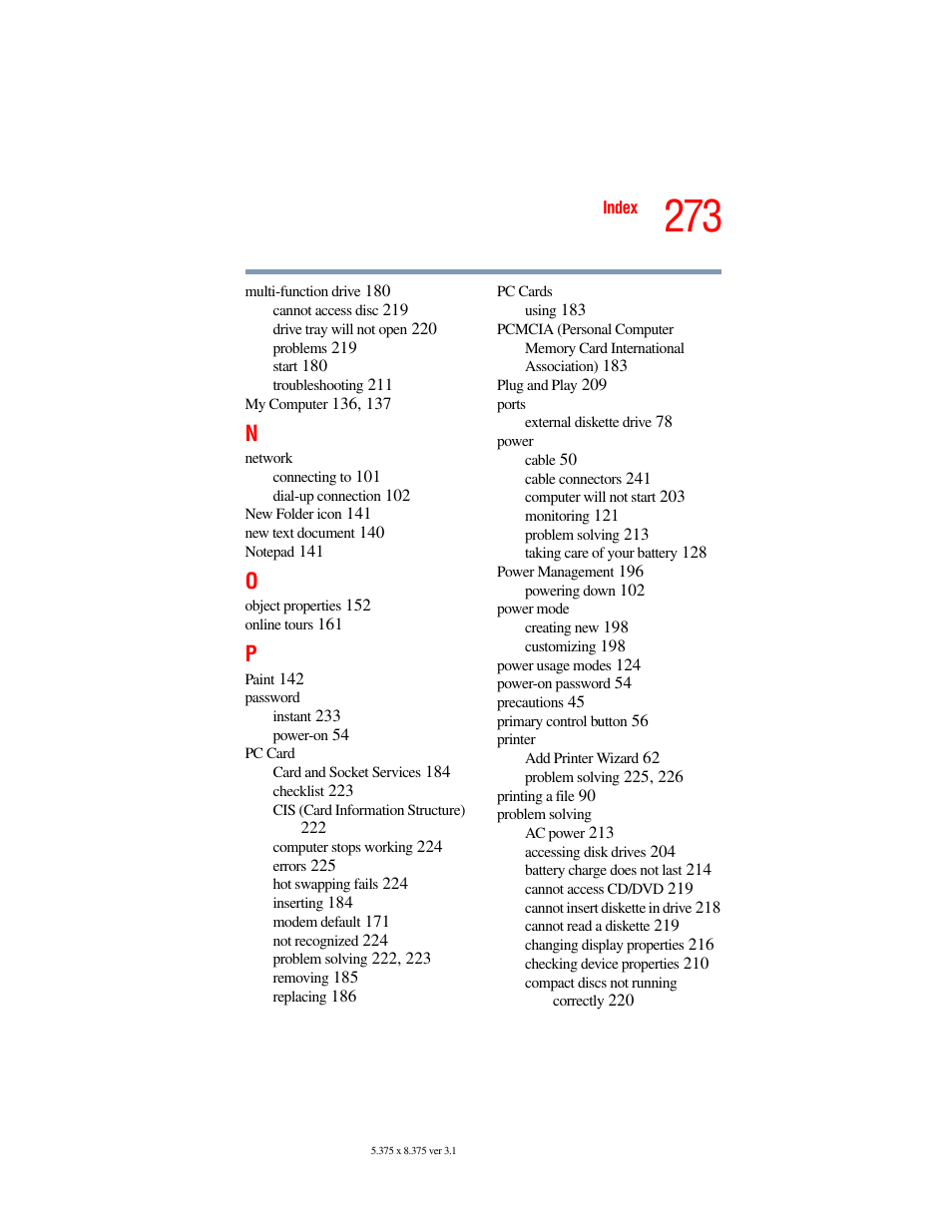 Toshiba A45 User Manual | Page 273 / 277