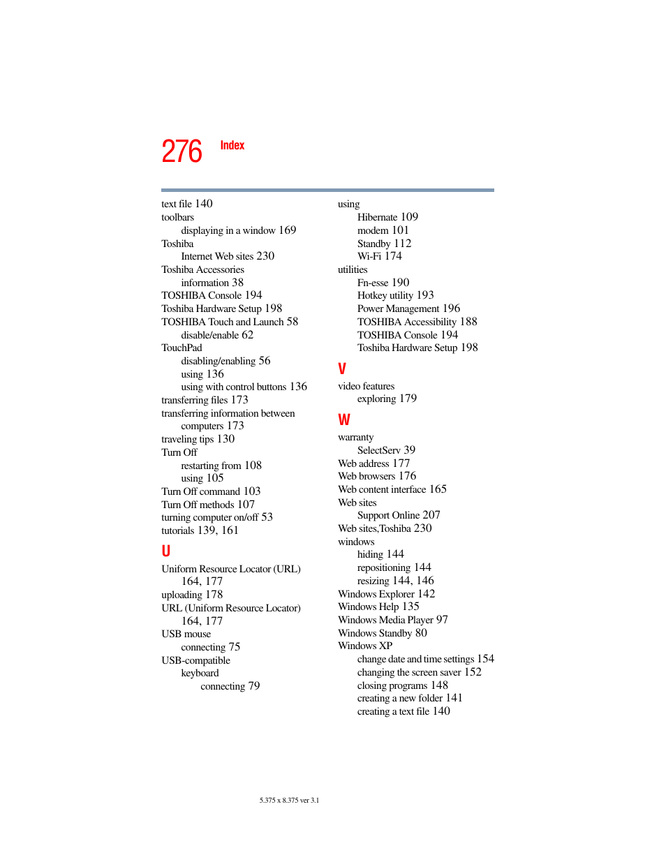 Toshiba A45 User Manual | Page 276 / 277