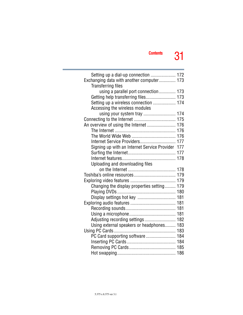 Toshiba A45 User Manual | Page 31 / 277