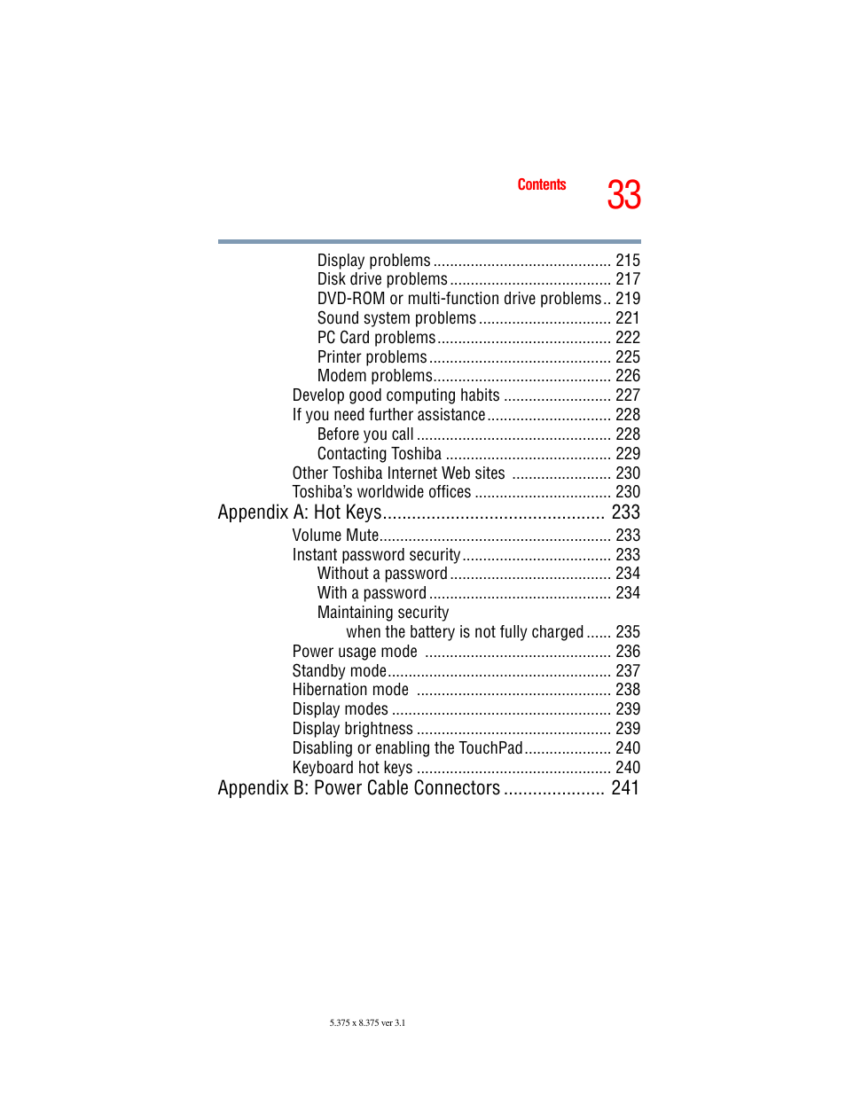 Toshiba A45 User Manual | Page 33 / 277