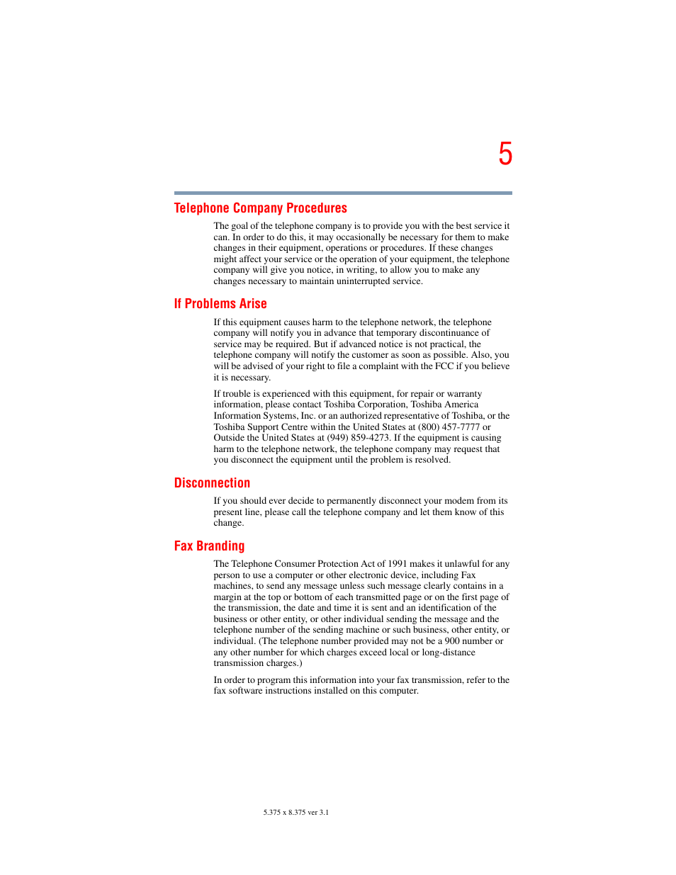 Toshiba A45 User Manual | Page 5 / 277