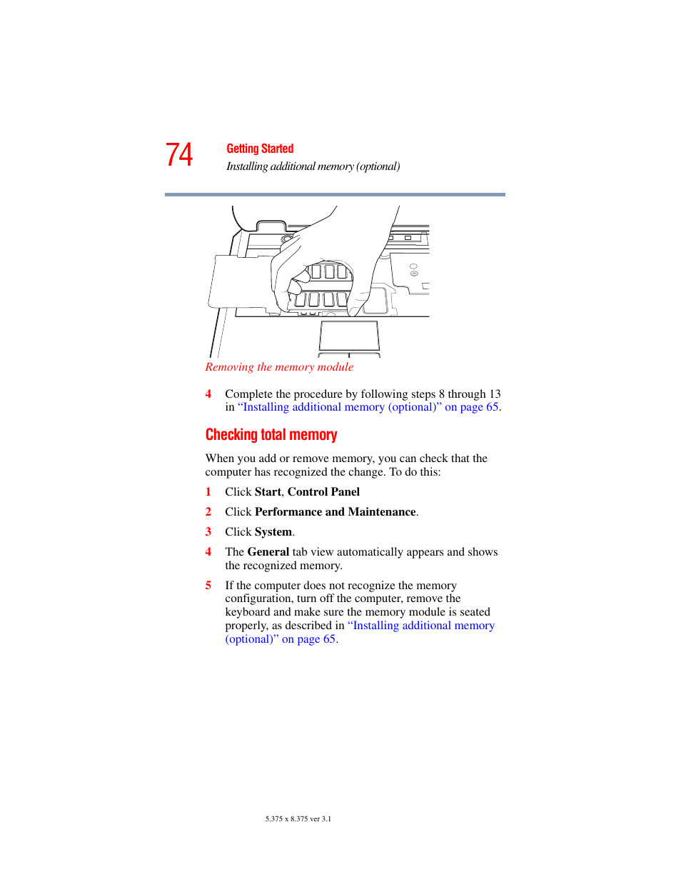 Toshiba A45 User Manual | Page 74 / 277