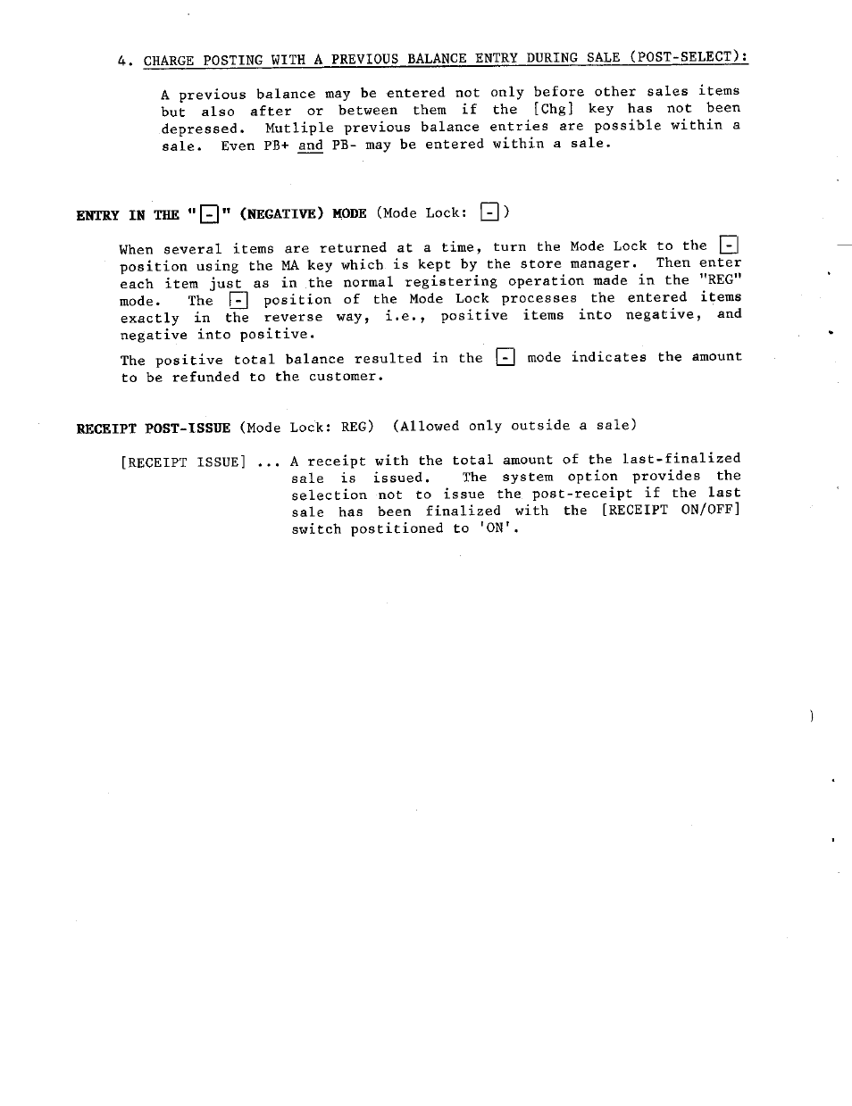 Entry in the " q" (negative) mode (mode lock: [2]) | Toshiba TEC MA-230 User Manual | Page 30 / 56