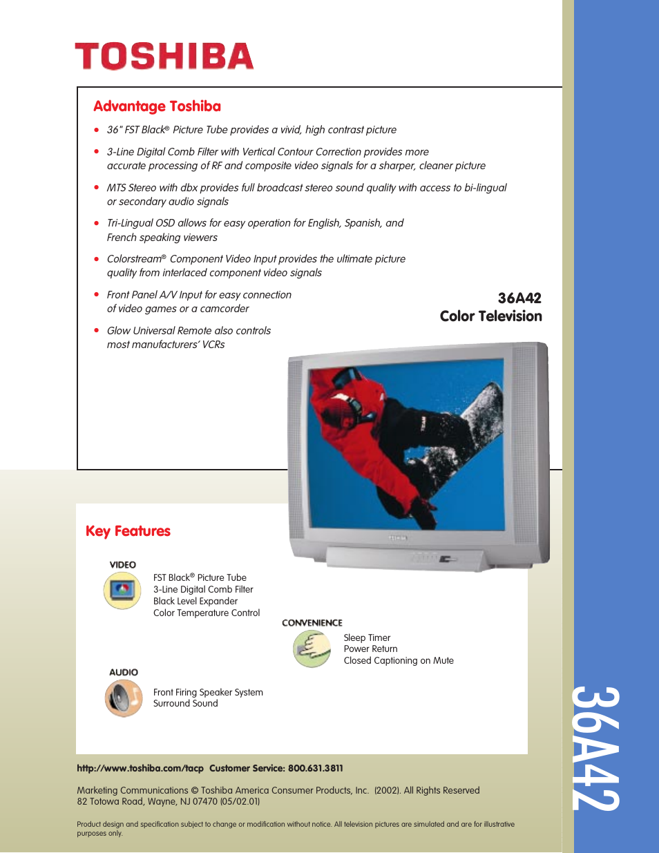 Toshiba 36A42 User Manual | 2 pages