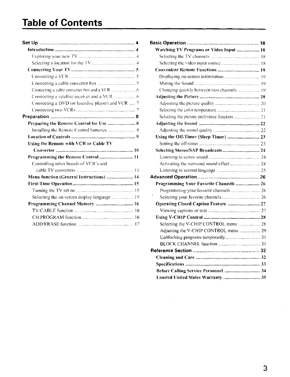 Toshiba CZ 36T31 User Manual | Page 3 / 36