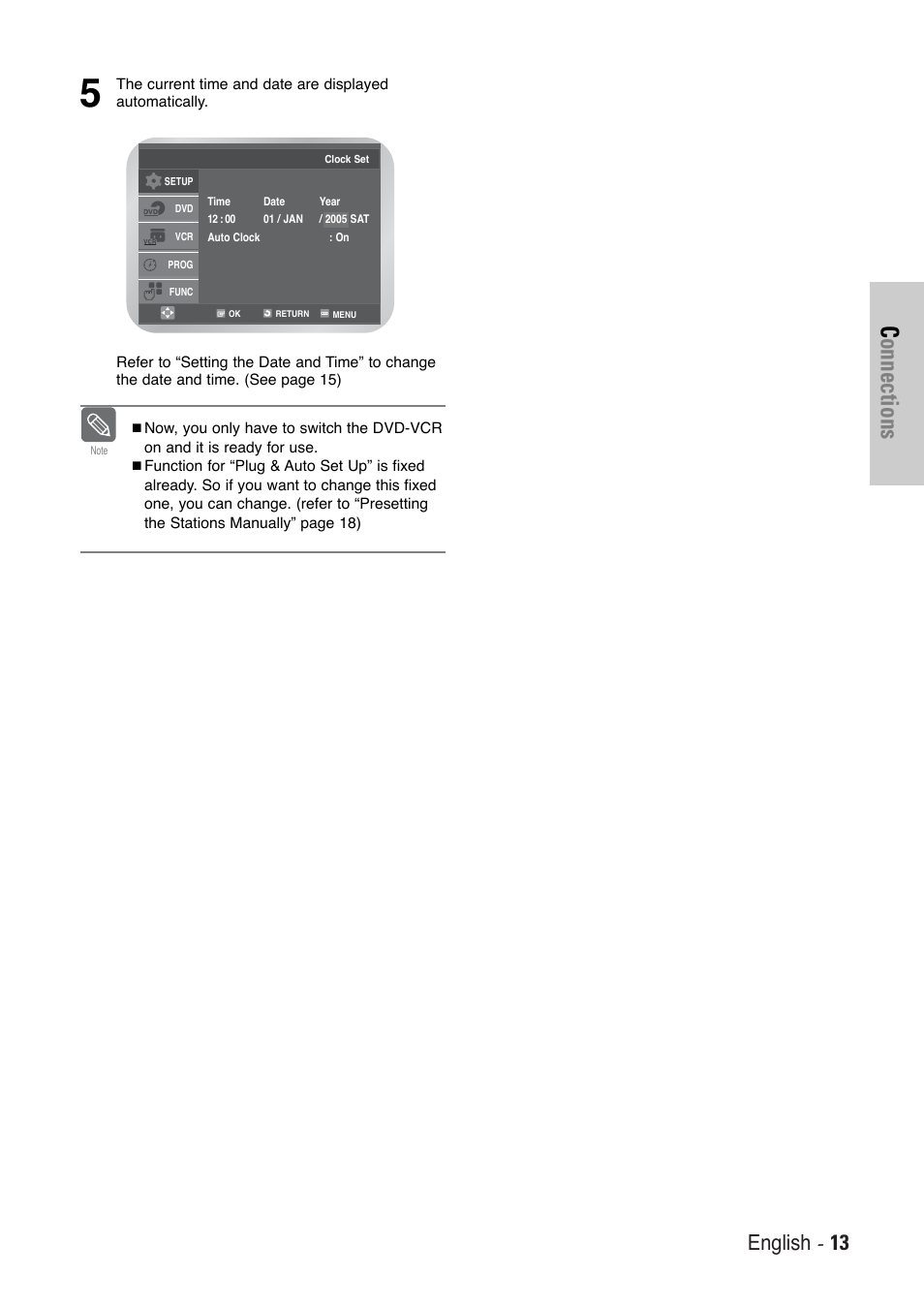 Connections, English - 13 | Toshiba SD-36VESE User Manual | Page 13 / 61