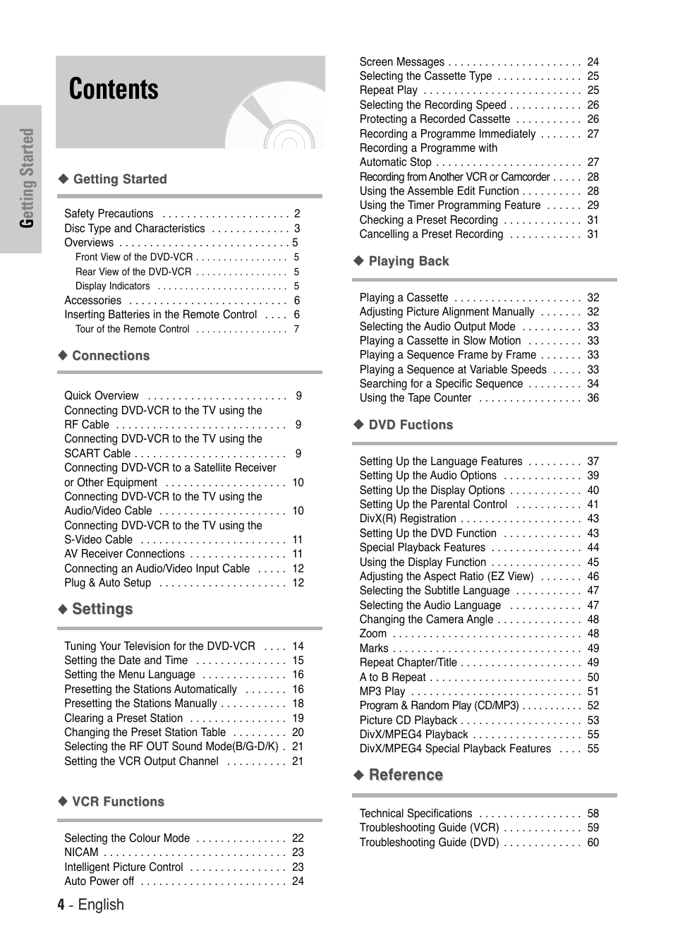 Toshiba SD-36VESE User Manual | Page 4 / 61