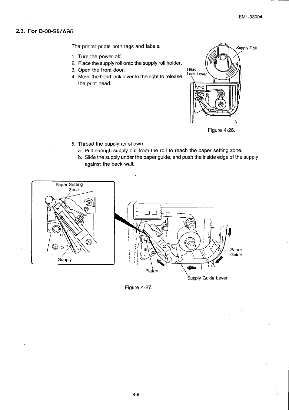 For b-30-s5/as5, For b-30-s5/as5 - 8 | Toshiba TEC B-30 Series User Manual | Page 37 / 49