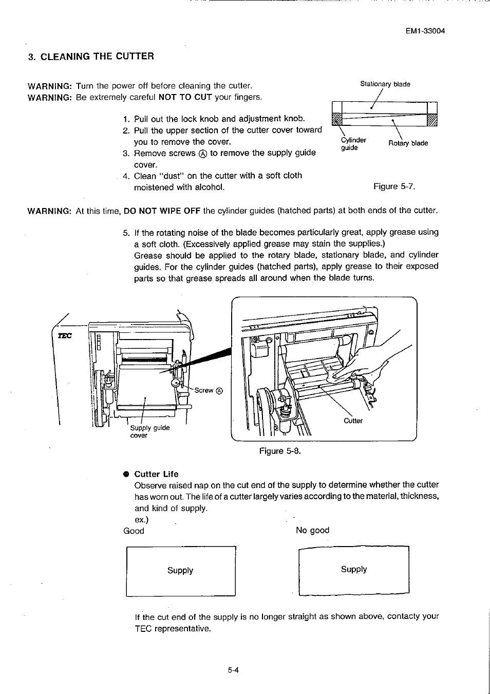 Cutter life | Toshiba TEC B-30 Series User Manual | Page 46 / 49