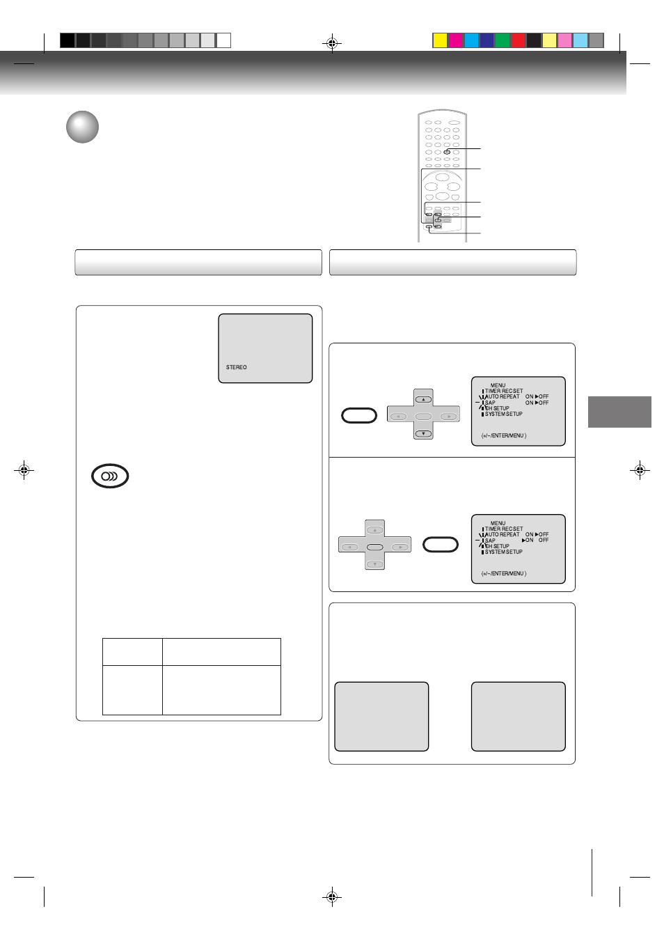 Other functions - vcr, Stereo recording and playback, Second audio program (sap) | Toshiba SD-V291 User Manual | Page 39 / 72