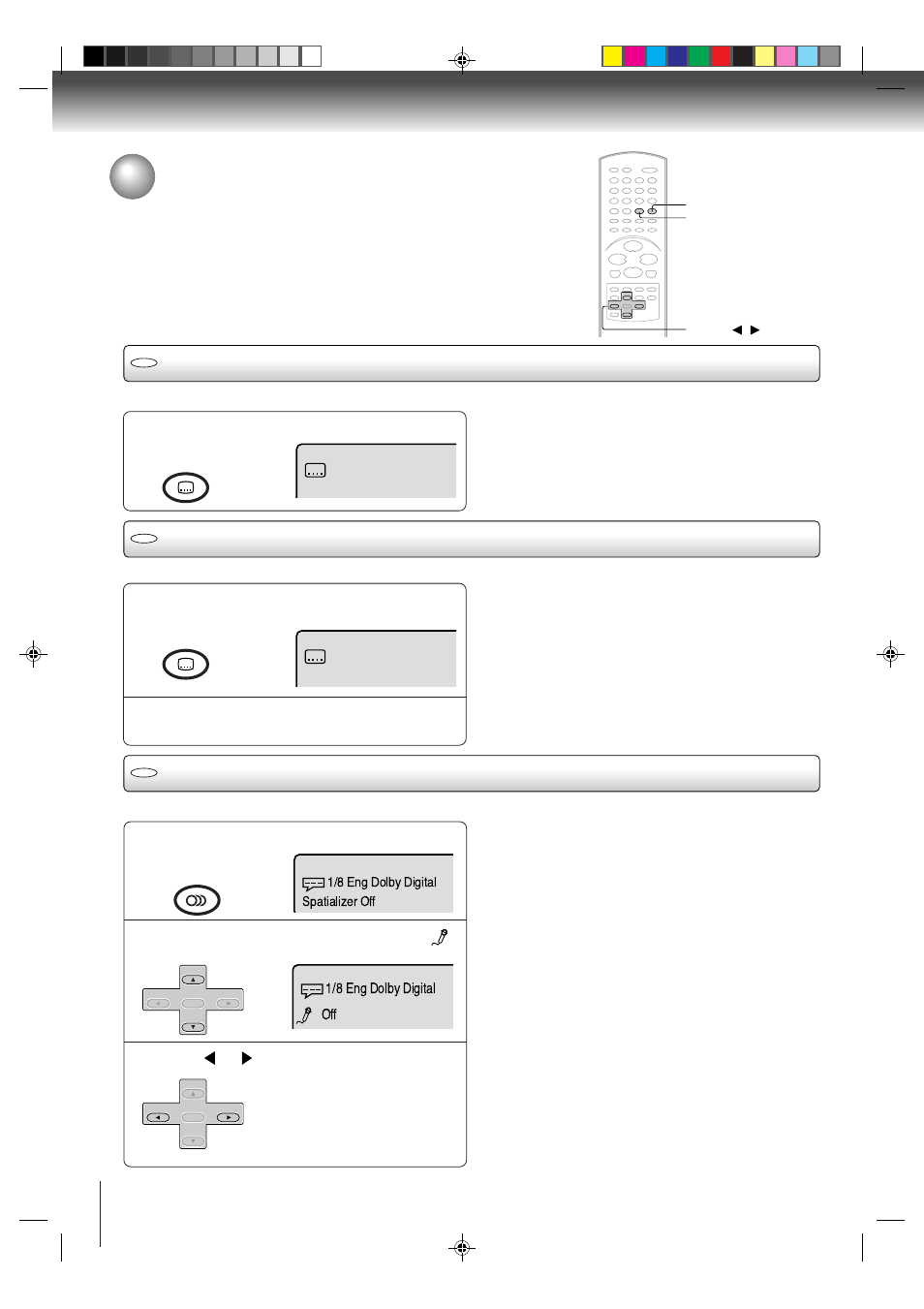 Setting subtitles/karaoke playback, Turning the subtitles on and off, Changing the subtitle language | Karaoke playback, 1/32 eng | Toshiba SD-V291 User Manual | Page 56 / 72