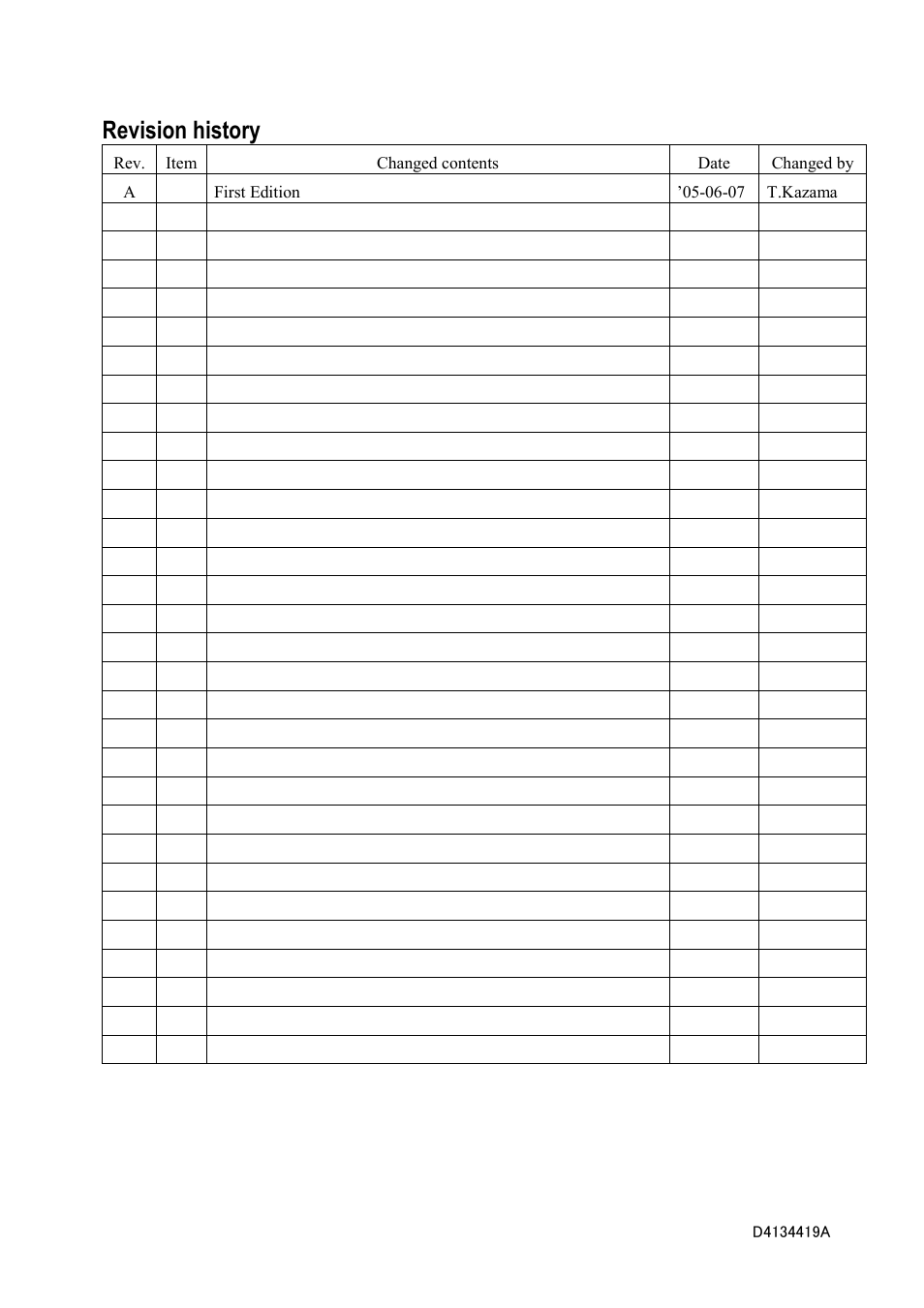 Revision history | Toshiba CS6910CL User Manual | Page 2 / 24