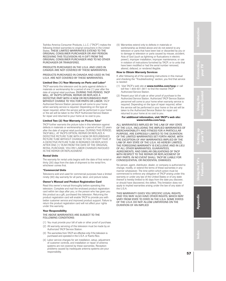 Toshiba 34HF84 User Manual | Page 57 / 60