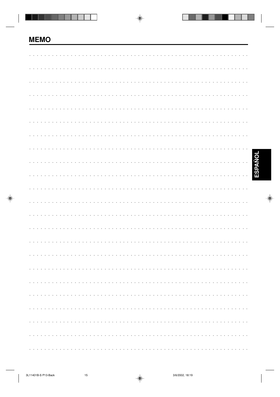 Esp a ñ ol | Toshiba 13A22 User Manual | Page 47 / 48