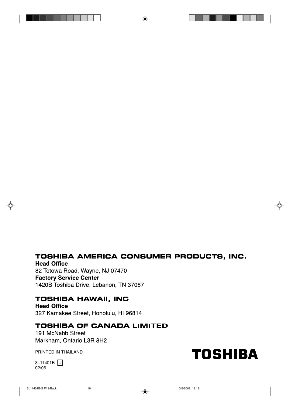 Toshiba 13A22 User Manual | Page 48 / 48