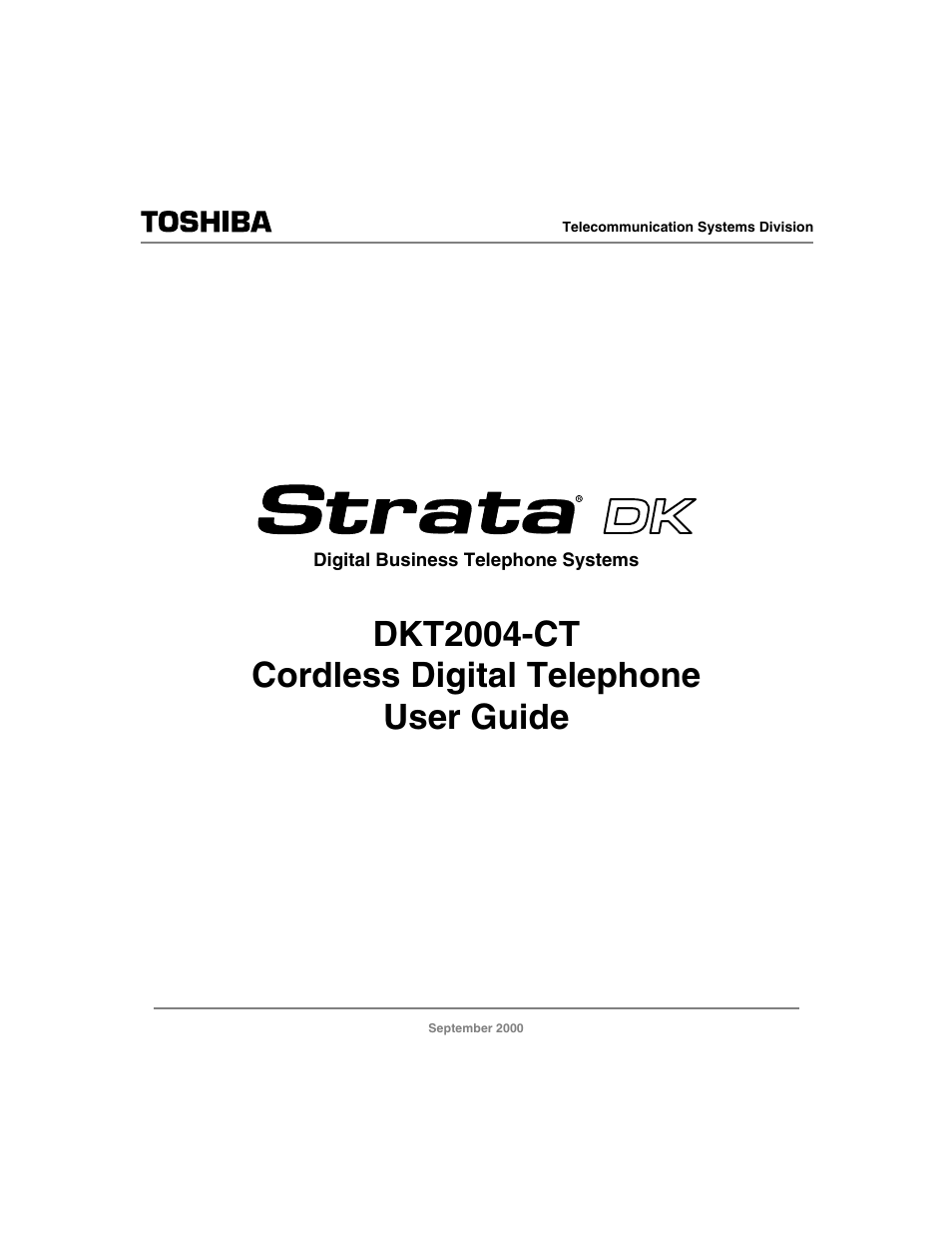 Toshiba DKT2004-CT User Manual | 111 pages