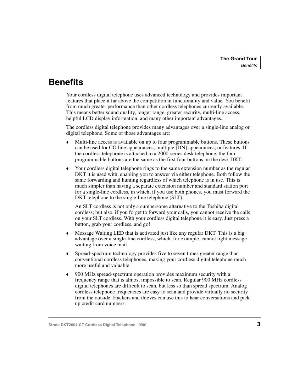 Benefits | Toshiba DKT2004-CT User Manual | Page 15 / 111