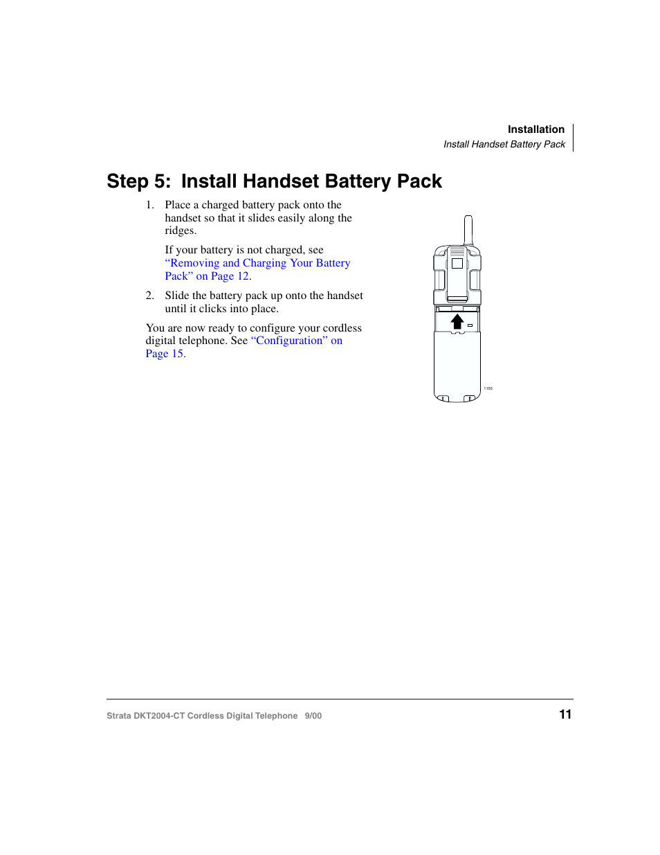 Step 5: install handset battery pack | Toshiba DKT2004-CT User Manual | Page 23 / 111