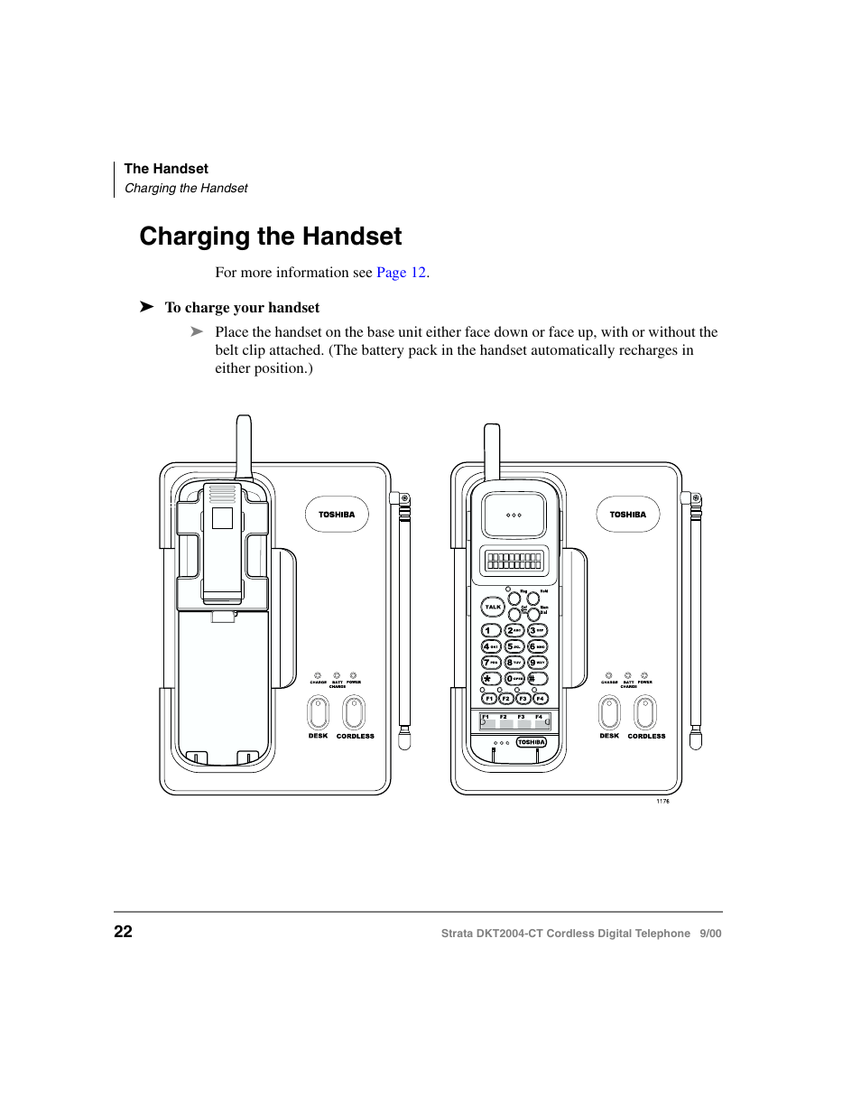 Charging the handset | Toshiba DKT2004-CT User Manual | Page 34 / 111