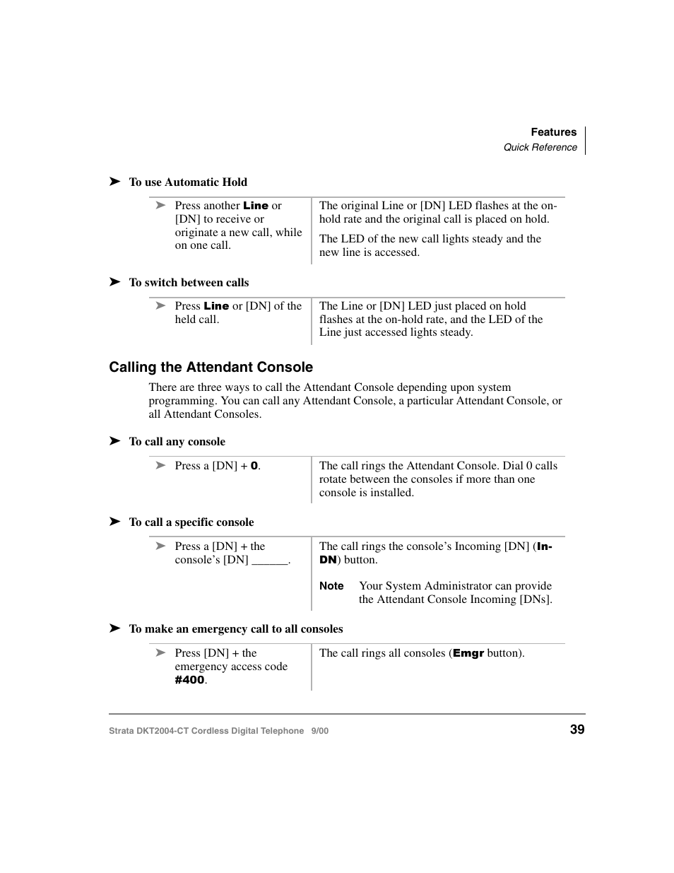 Calling the attendant console | Toshiba DKT2004-CT User Manual | Page 51 / 111