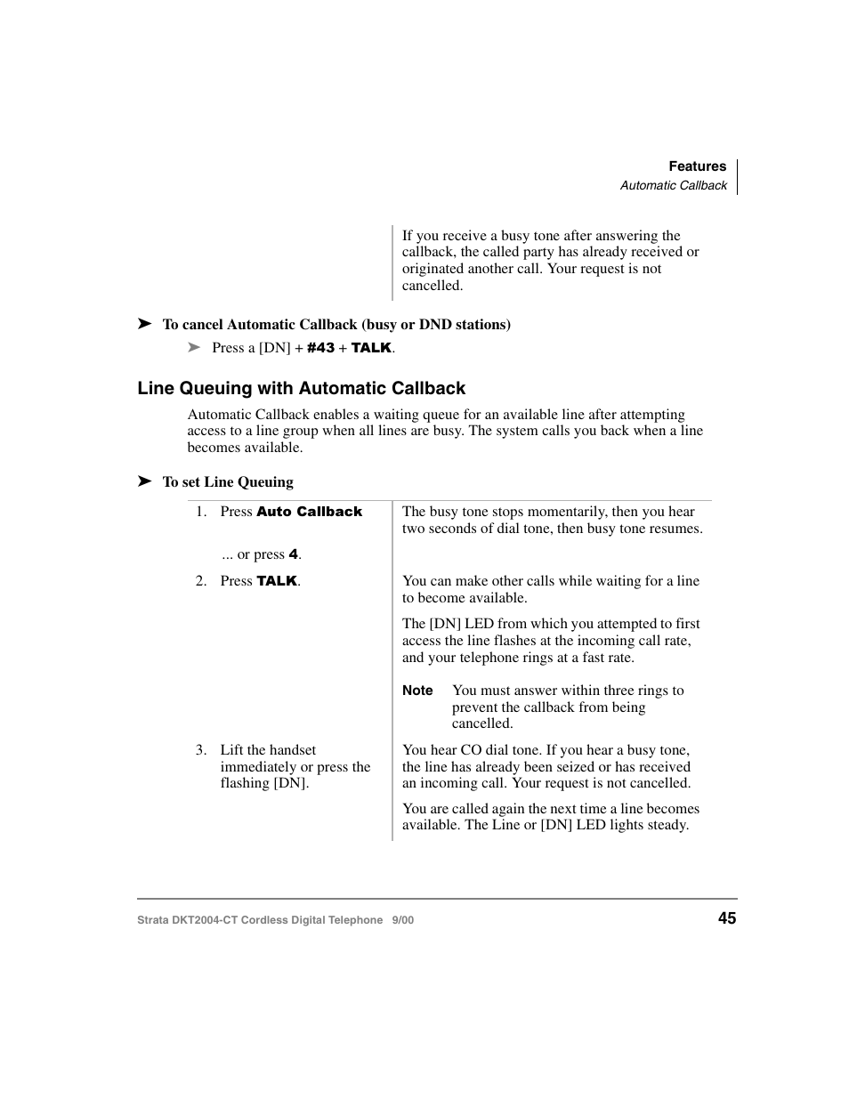 Line queuing with automatic callback | Toshiba DKT2004-CT User Manual | Page 57 / 111