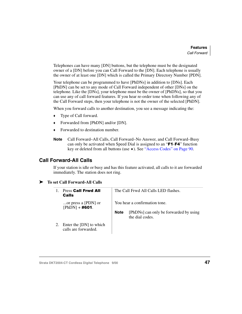 Call forward-all calls | Toshiba DKT2004-CT User Manual | Page 59 / 111