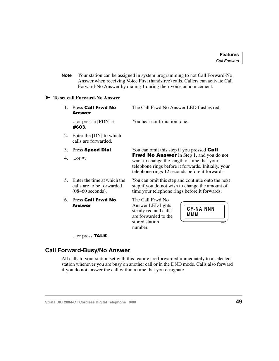 Call forward-busy/no answer | Toshiba DKT2004-CT User Manual | Page 61 / 111