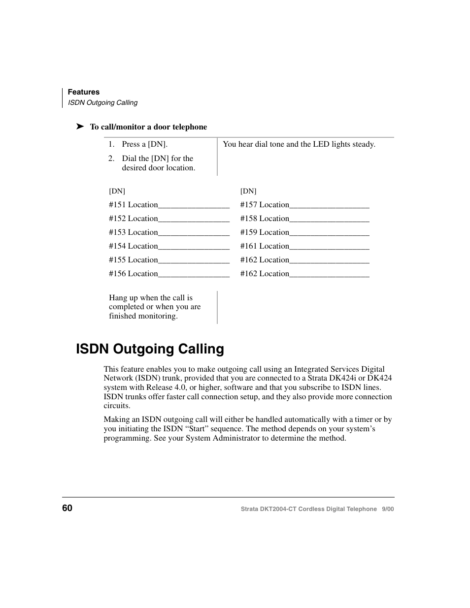 Isdn outgoing calling | Toshiba DKT2004-CT User Manual | Page 72 / 111