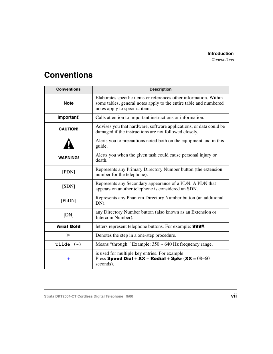 Conventions | Toshiba DKT2004-CT User Manual | Page 9 / 111