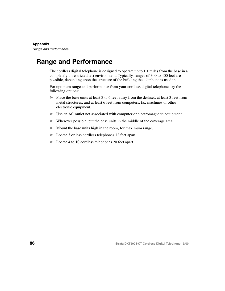 Range and performance | Toshiba DKT2004-CT User Manual | Page 98 / 111