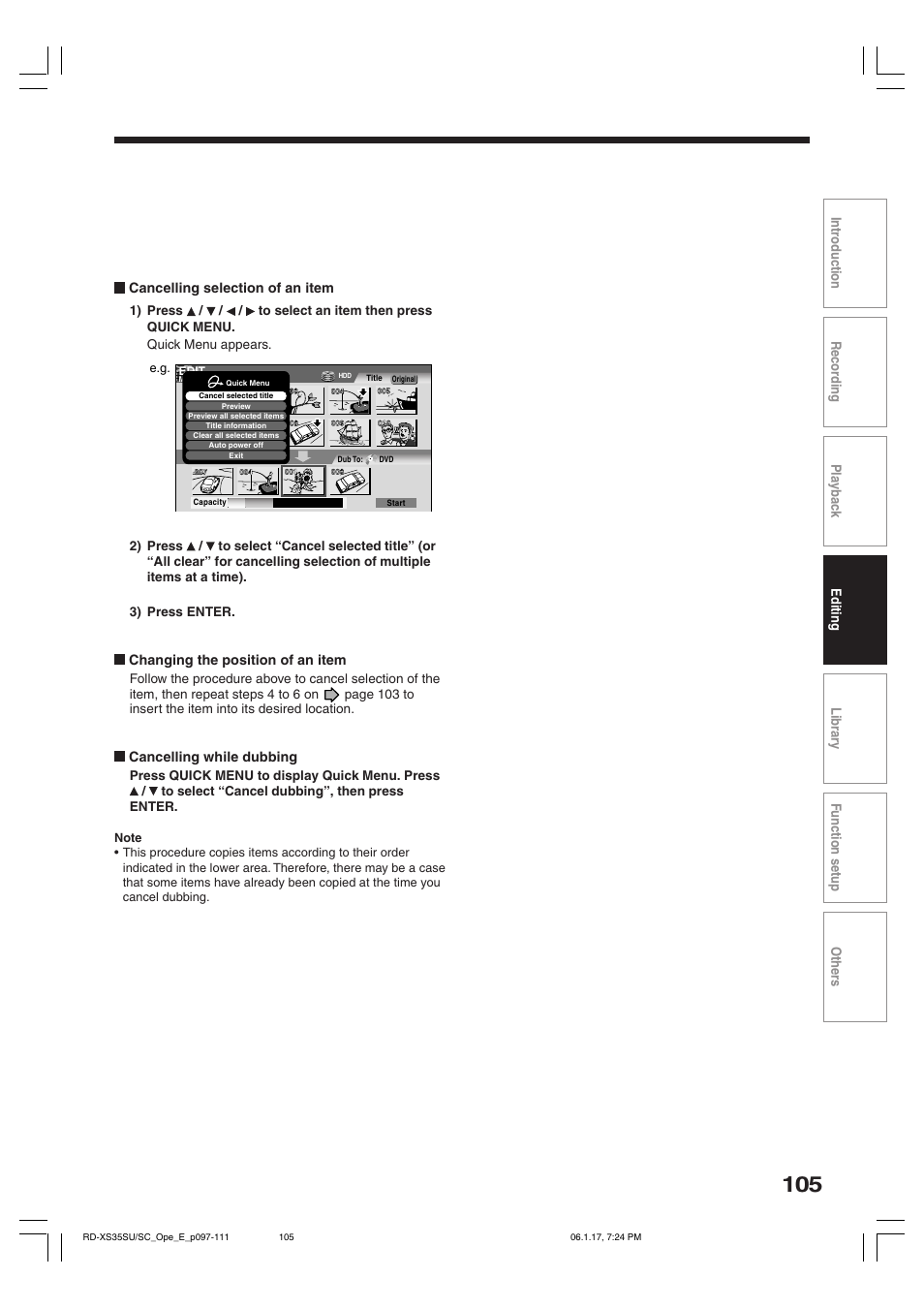 Toshiba HDD/DVD Video Recorder RD-XS35SU User Manual | Page 105 / 225