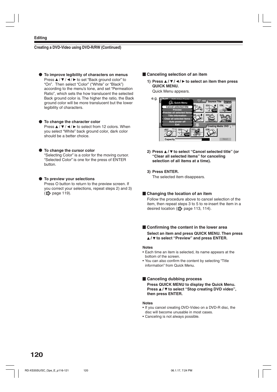 Toshiba HDD/DVD Video Recorder RD-XS35SU User Manual | Page 120 / 225