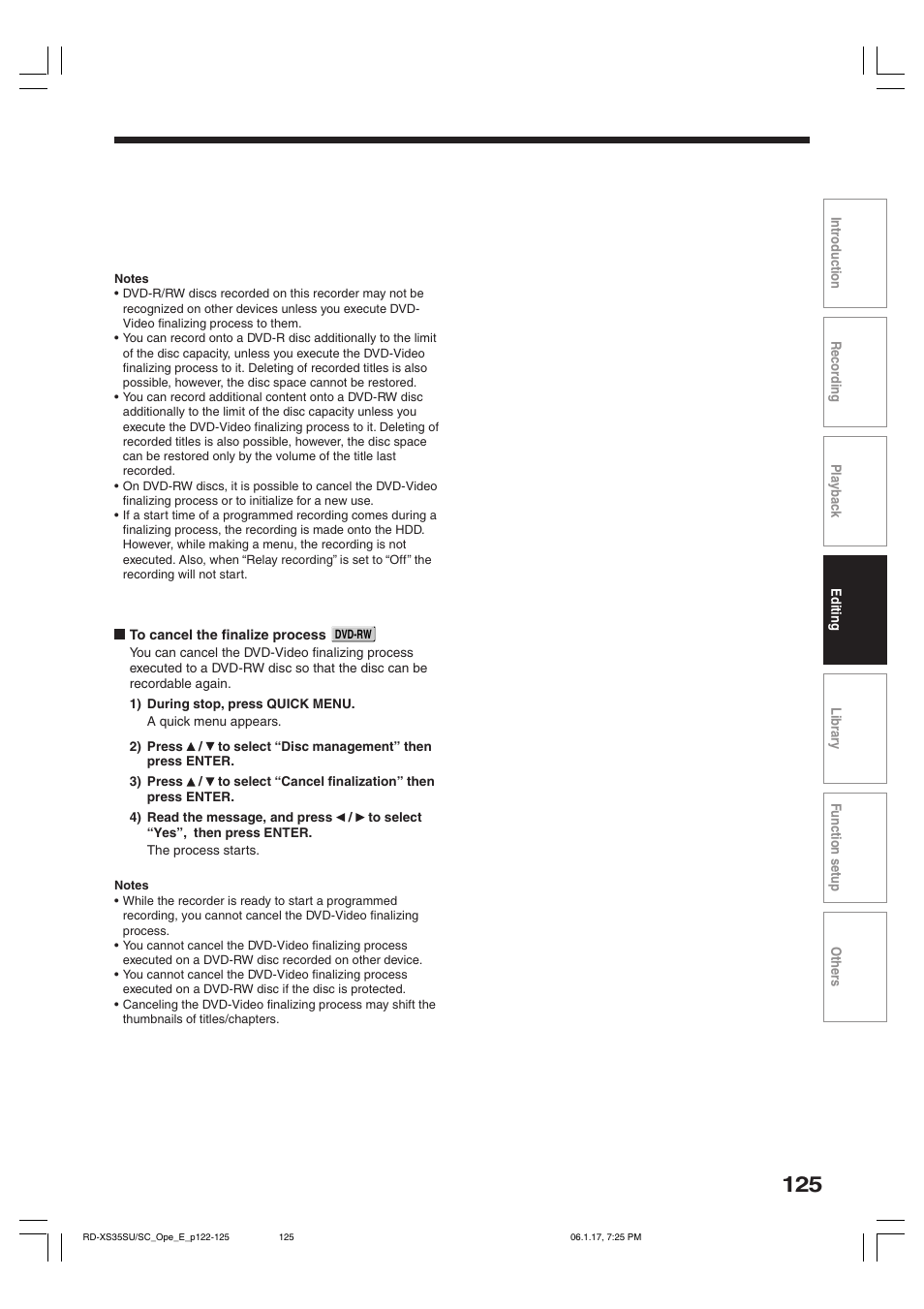 Toshiba HDD/DVD Video Recorder RD-XS35SU User Manual | Page 125 / 225