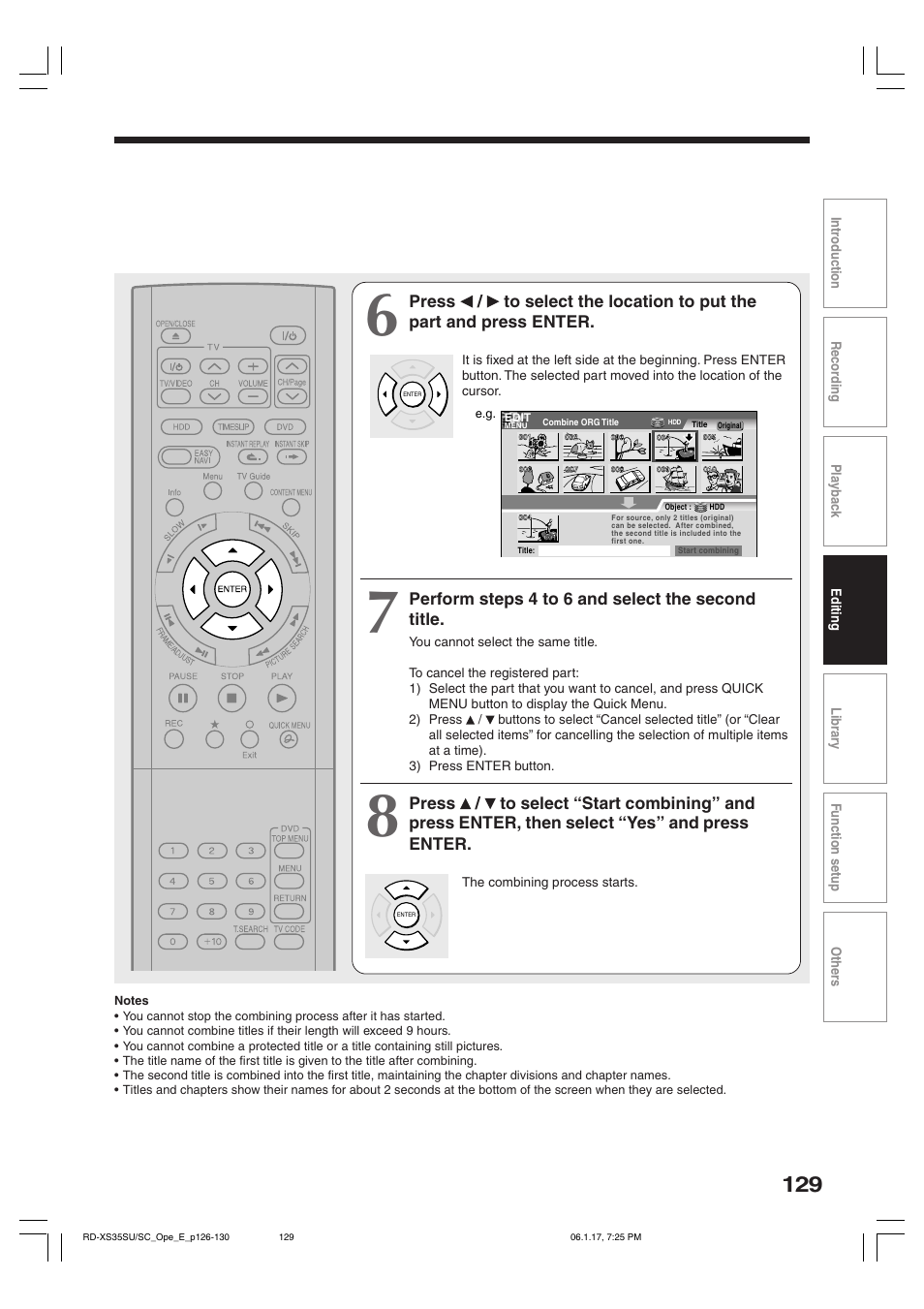 Toshiba HDD/DVD Video Recorder RD-XS35SU User Manual | Page 129 / 225