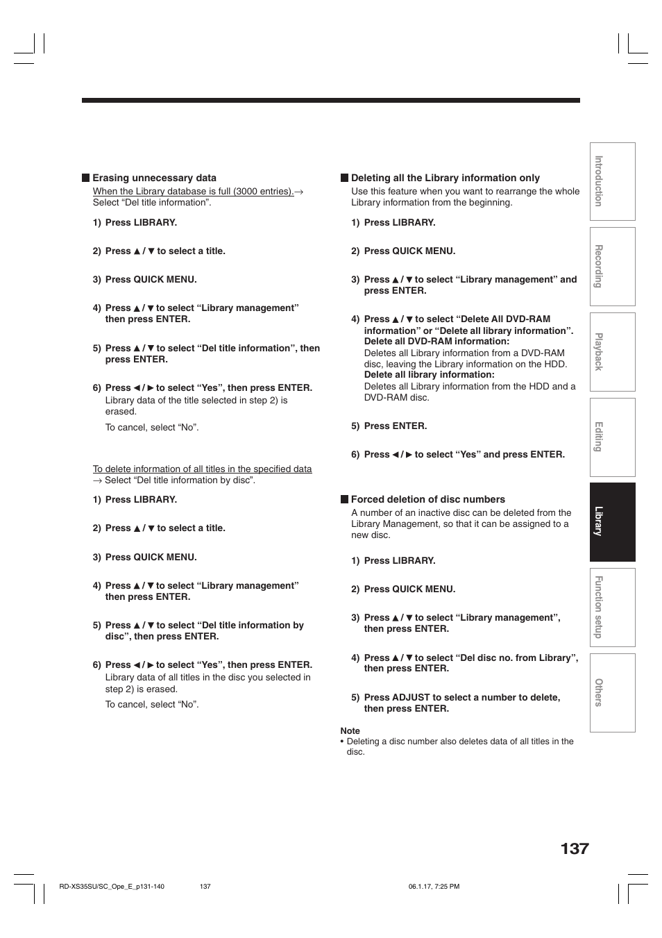 Toshiba HDD/DVD Video Recorder RD-XS35SU User Manual | Page 137 / 225