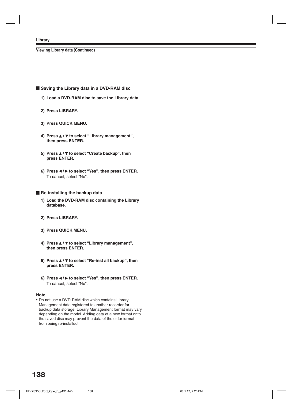 Toshiba HDD/DVD Video Recorder RD-XS35SU User Manual | Page 138 / 225