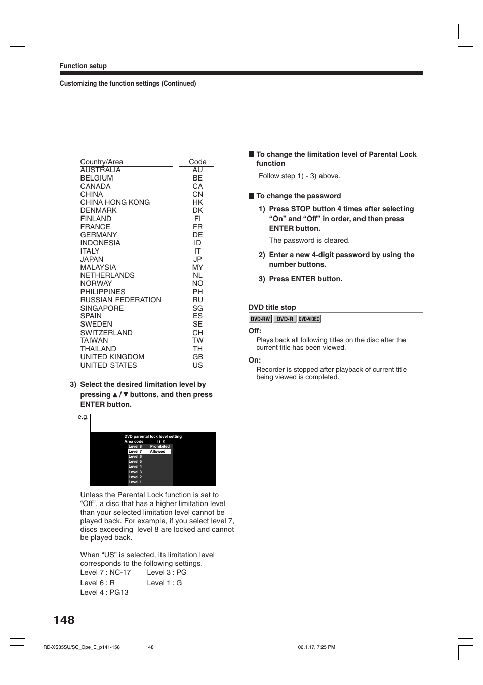 Toshiba HDD/DVD Video Recorder RD-XS35SU User Manual | Page 148 / 225