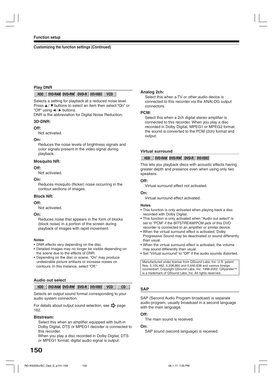 Toshiba HDD/DVD Video Recorder RD-XS35SU User Manual | Page 150 / 225