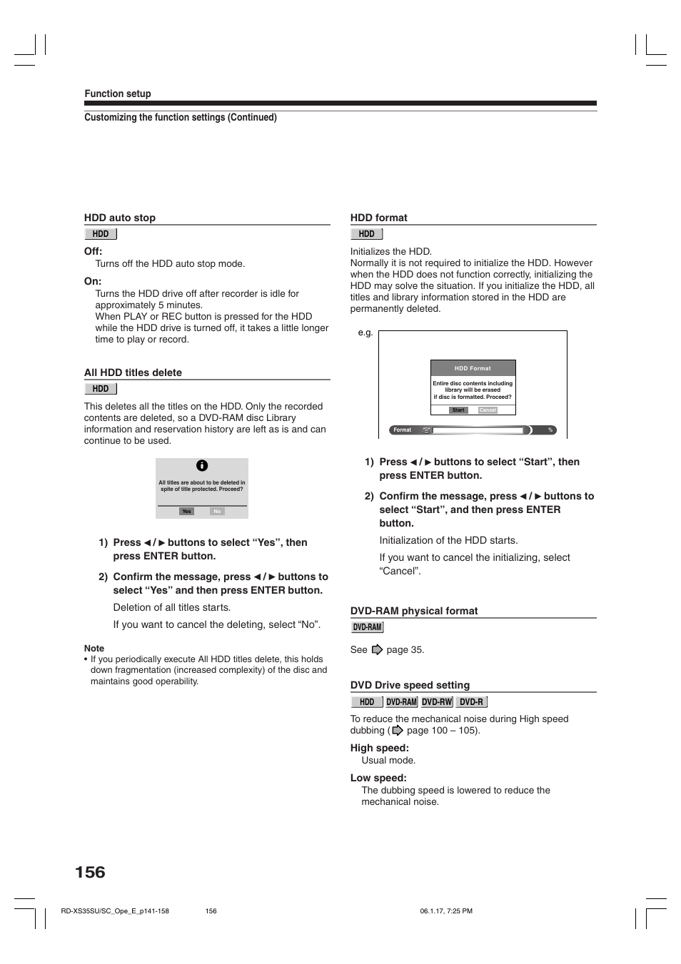 Toshiba HDD/DVD Video Recorder RD-XS35SU User Manual | Page 156 / 225