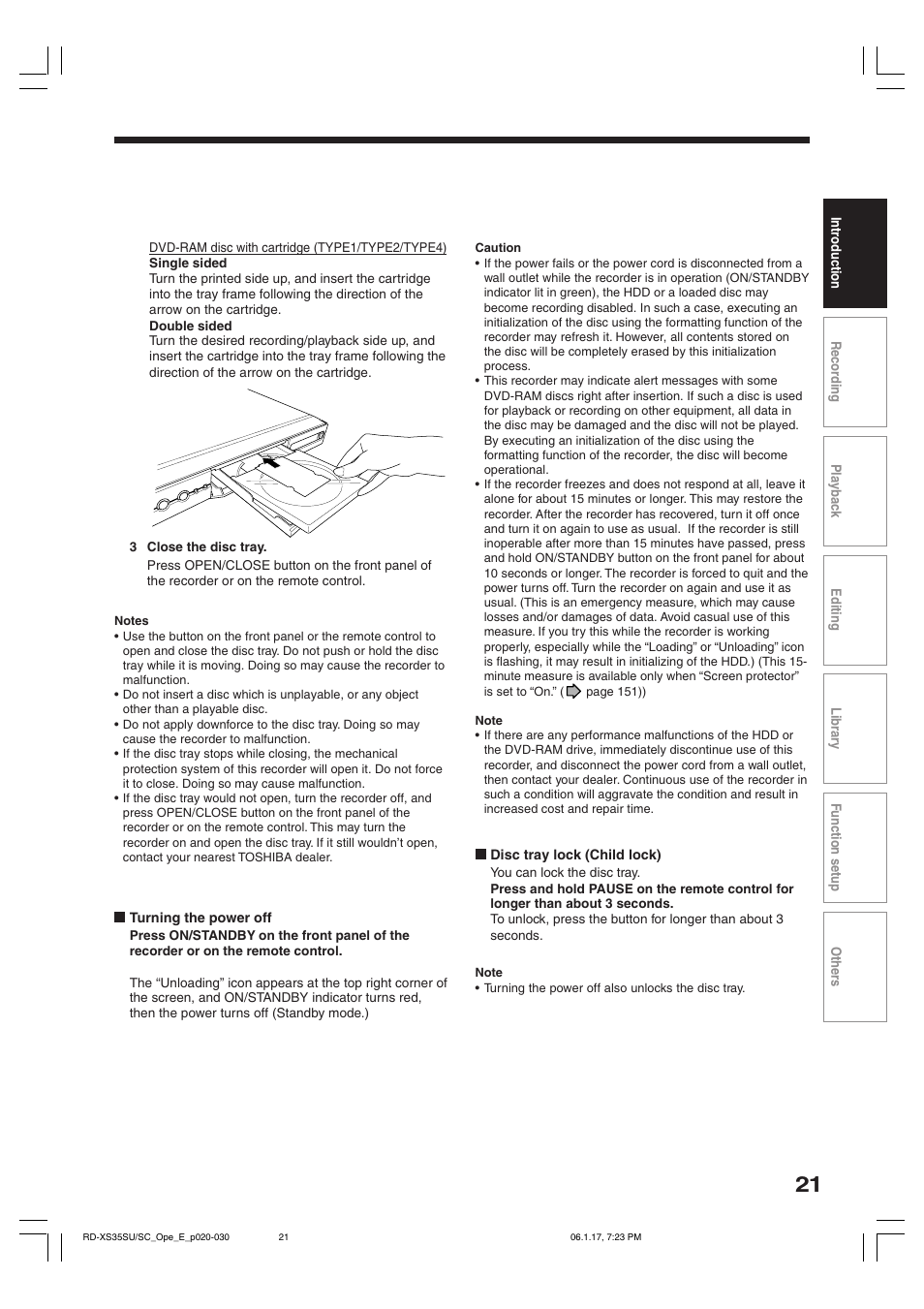 Toshiba HDD/DVD Video Recorder RD-XS35SU User Manual | Page 21 / 225