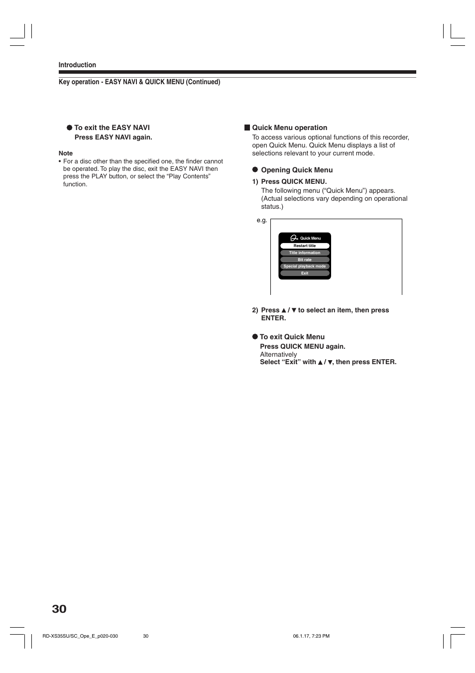 Toshiba HDD/DVD Video Recorder RD-XS35SU User Manual | Page 30 / 225