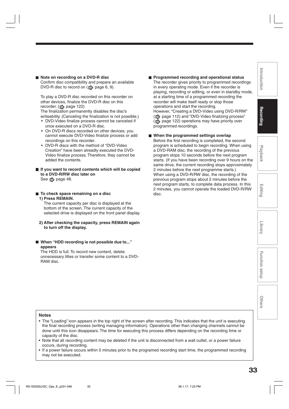 Toshiba HDD/DVD Video Recorder RD-XS35SU User Manual | Page 33 / 225