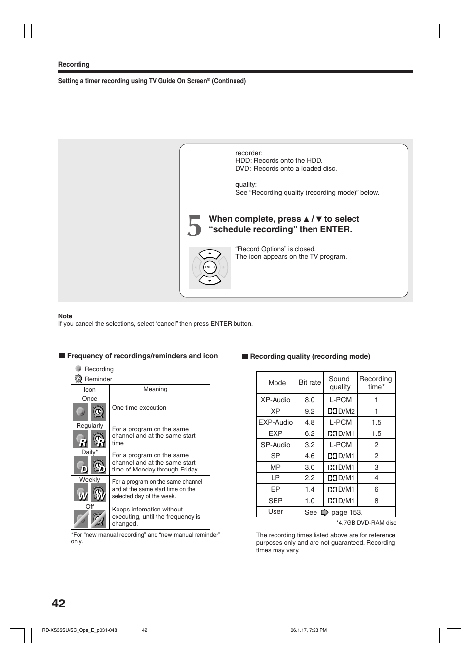 Toshiba HDD/DVD Video Recorder RD-XS35SU User Manual | Page 42 / 225