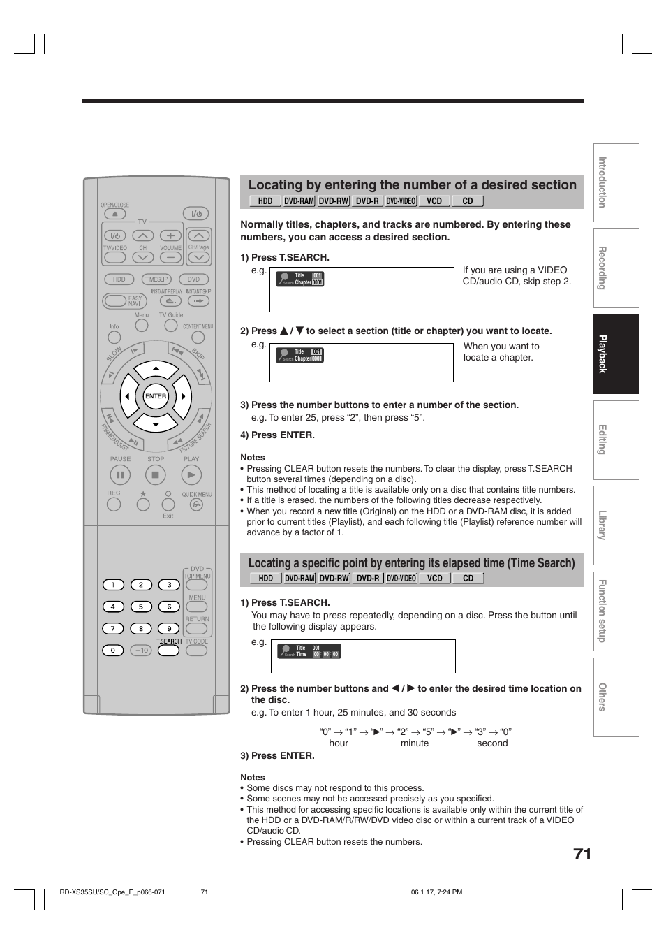 Toshiba HDD/DVD Video Recorder RD-XS35SU User Manual | Page 71 / 225