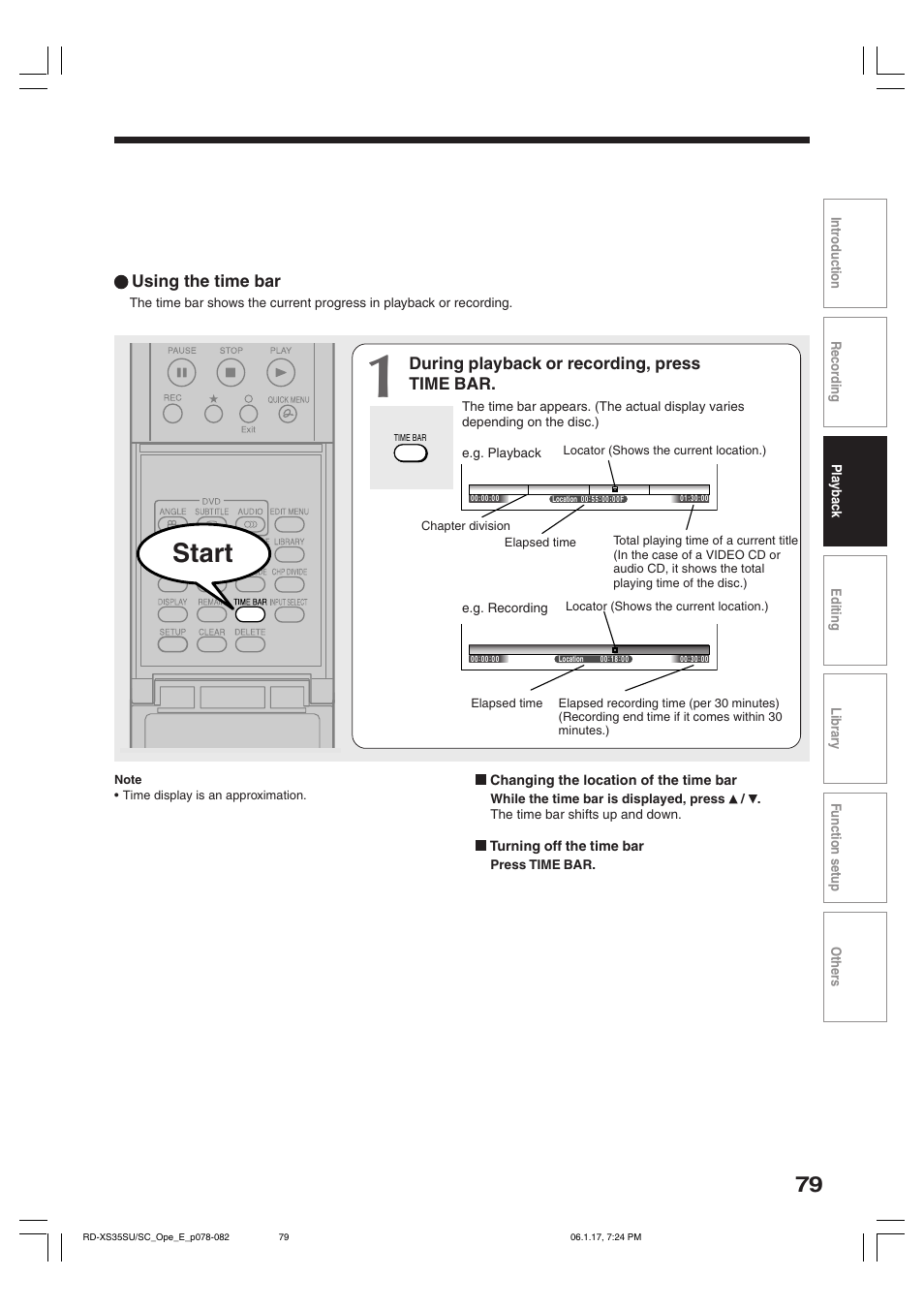 Start | Toshiba HDD/DVD Video Recorder RD-XS35SU User Manual | Page 79 / 225