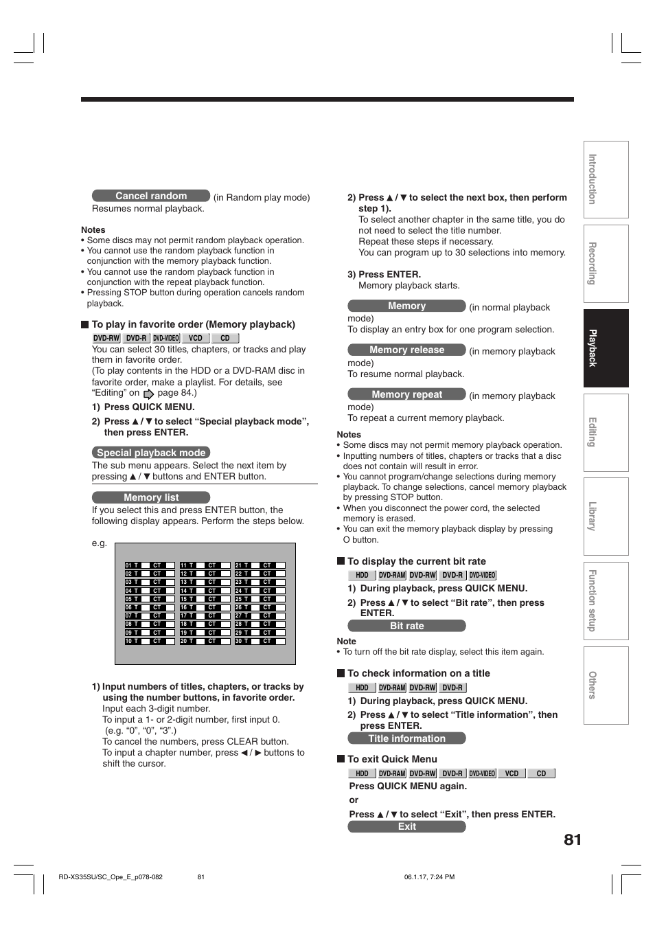 Toshiba HDD/DVD Video Recorder RD-XS35SU User Manual | Page 81 / 225